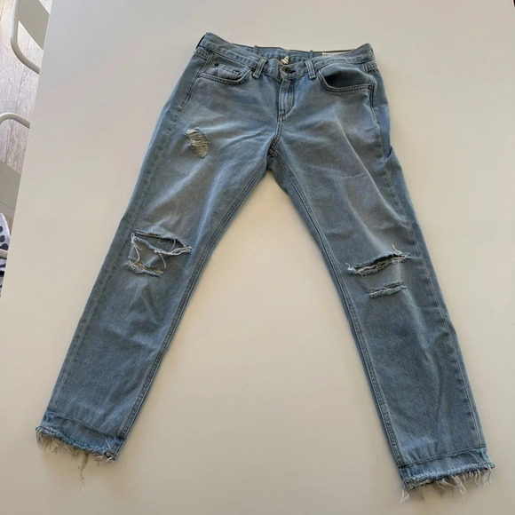 rag & bone- Light wash- Distressed- Boyfriend-Denim- Jeans- Size 26 - Picture 4 of 16